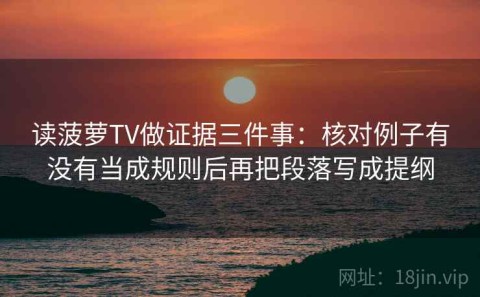 读菠萝TV做证据三件事：核对例子有没有当成规则后再把段落写成提纲