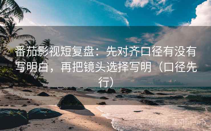 番茄影视短复盘：先对齐口径有没有写明白，再把镜头选择写明（口径先行）